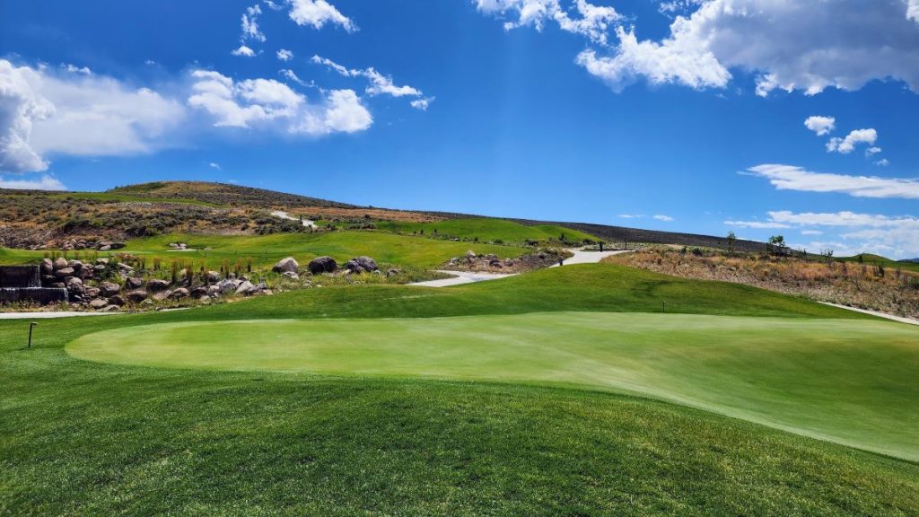 Luxury homes and championship golf course at Promontory, a premier private golf community in Park City, Utah.