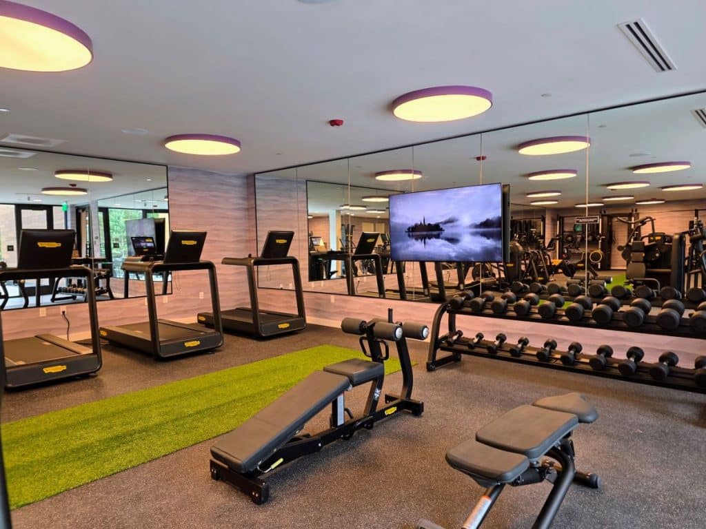 Fitness room with Pelotons at Founders Place Deer Valley luxury condominiums