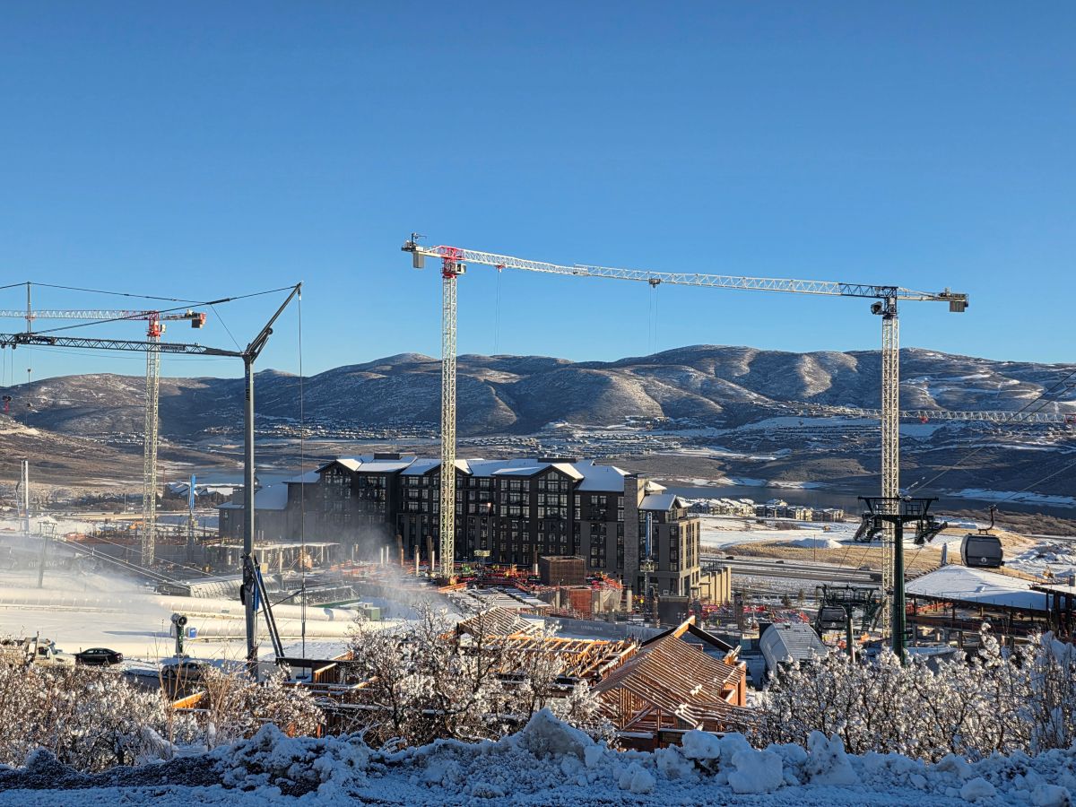 Waldorf Astoria Deer Valley resort and residences in Deer Valley East Village near Park City Utah - Under Construction