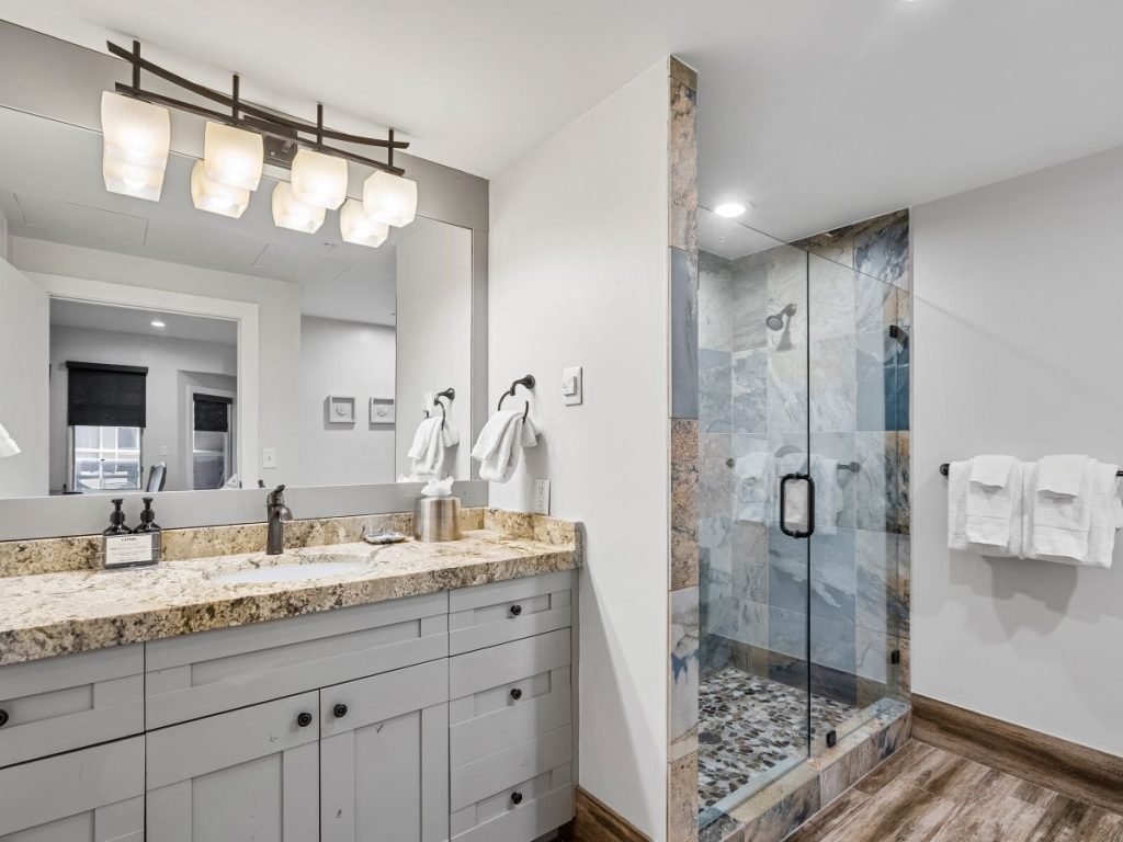 Bathroom inside Sundial Lodge condo in Canyons Village Park City