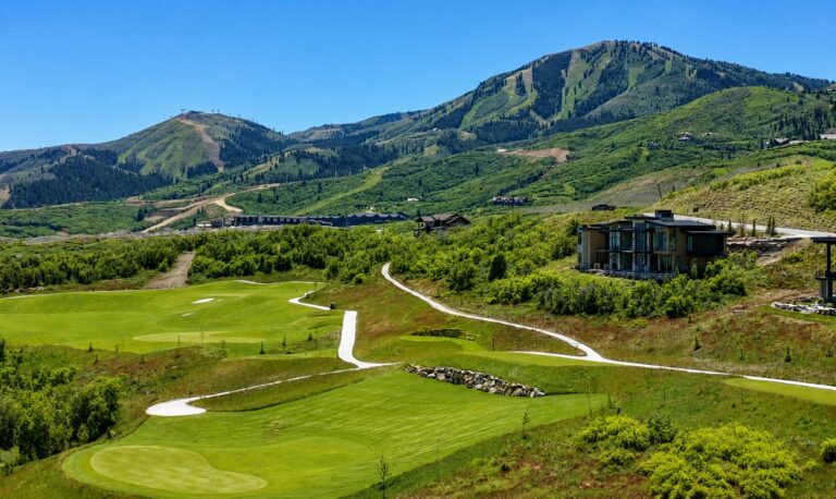 Par 3 Golf Park and clubhouse at SkyRidge near Deer Valley East Village and Park City, Utah