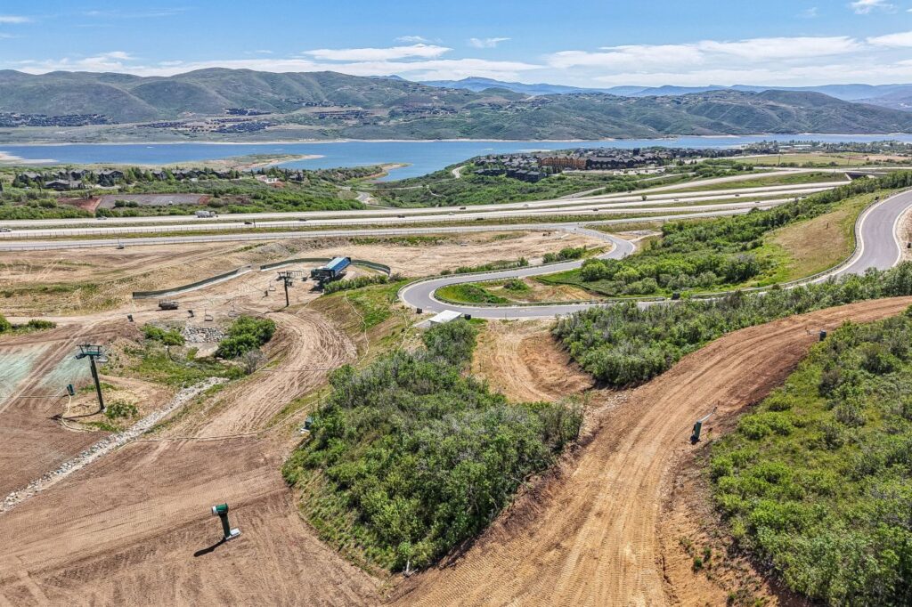 Views of Jordanelle Reservoir from the 9809 N Blue Ledge Drive homesite at Marcella Mountain near Deer Valley® East Village.