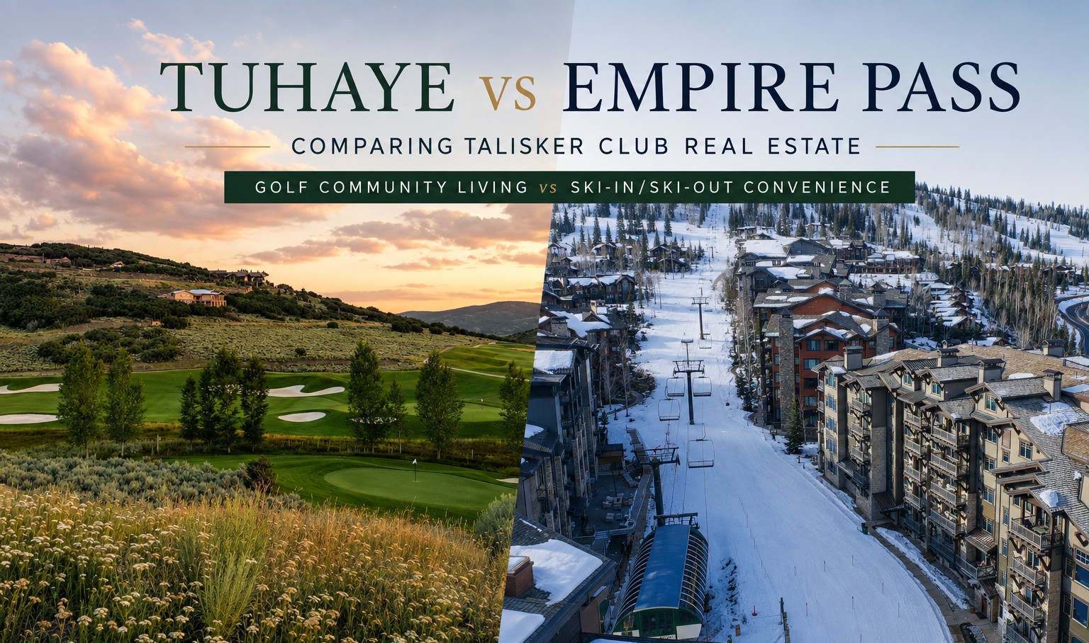 Tuhaye golf community and Empire Pass ski-in ski-out real estate in Park City, Utah