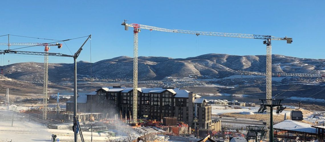 Waldorf Astoria Deer Valley resort and residences in Deer Valley East Village near Park City Utah - Under Construction