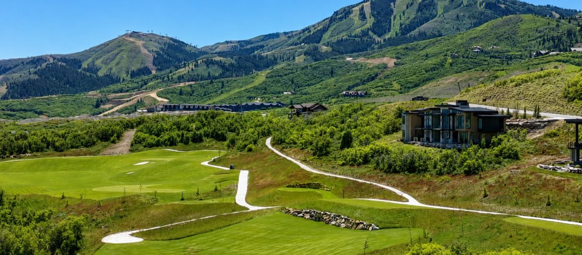 Par 3 Golf Park and clubhouse at SkyRidge near Deer Valley East Village and Park City, Utah